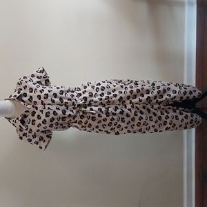 Kittenish Leopard Shirt Dress